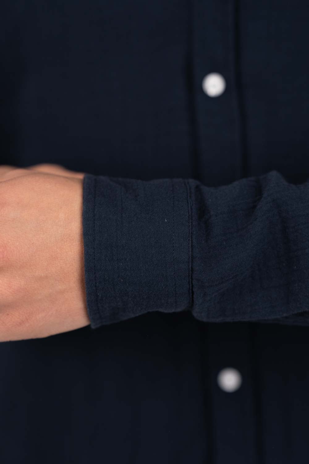 Langærmet Crinkle Skjorte Navy | Skagen-clothing.dk
